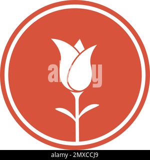 Logo-Design mit Tulpenvektorsymbol. Stock Vektor