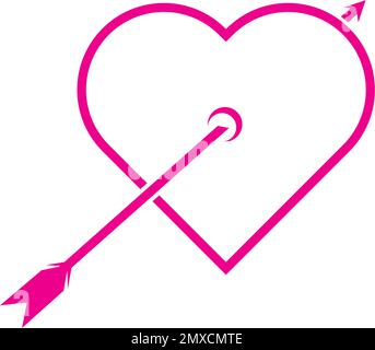 Liebe und Pfeile Vektorsymbol Illustration Designhintergrund. Stock Vektor