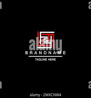 Design-Vorlage mit dem Buchstaben S Labyrinth-Logo in Rot und Weiß Stock Vektor