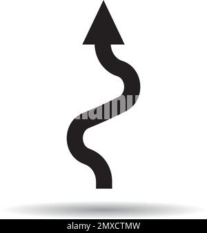 Gabel in der Straße Symbol Vektor Darstellung Symbol Design Hintergrund. Stock Vektor