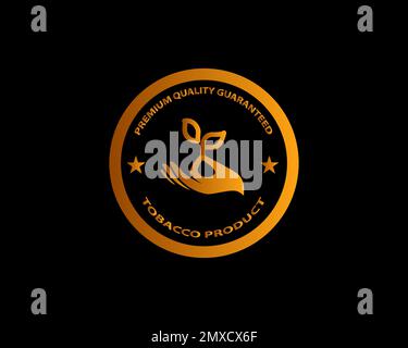 Sprout in einem Handzeichen. Grüne Umgebung und recyceln flache Vektorsymbole in einem runden Rahmen Stock Vektor