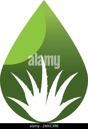 Aloevera Logo-Designvorlage für Vektorzeichnungen. Stock Vektor