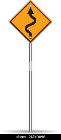 Gabel in der Straße Symbol Vektor Darstellung Symbol Design Hintergrund. Stock Vektor