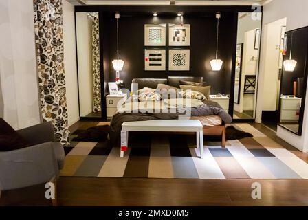 Villiers-sur-Marne, Frankreich, Schlafzimmer Display, Shopping, D.I.Y. Produkte , im Ikea Store, Innenarchitektur-Möbel Stockfoto