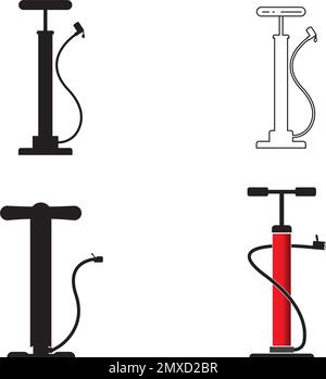 Entwurfsvorlage für Vektordarstellung des Symbols für die Luftpumpe des Fahrrads. Stock Vektor