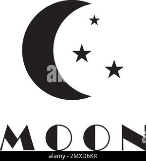 Moon-Star-Logo mit Vektorsymbol. Stock Vektor