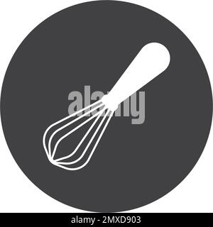 Schneebesen und Schüsseln Symbol Vektordarstellung Designvorlage, Hintergrund. Stock Vektor