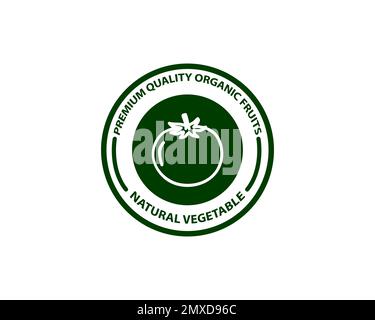 Tomatenetikett für Märkte und Speisekarte. Vektordarstellung... Stock Vektor