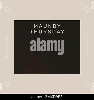 Komposition von maundy-thursday-Text und Kopierbereich auf schwarzem Hintergrund Stockfoto