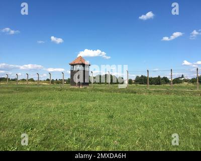 Ein KL Auschwitz, das größte der deutschen Konzentrationslager und Vernichtungszentren der Nazis Stockfoto