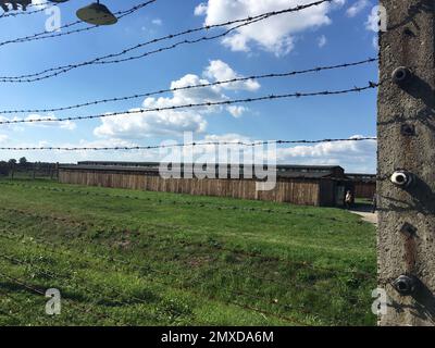 Ein KL Auschwitz, das größte der deutschen Konzentrationslager und Vernichtungszentren der Nazis Stockfoto