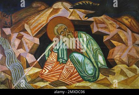 Der Prophet Elijah. Museum: State Art Gallery, Lemberg. Autor: Mykhailo Boychuk. Stockfoto