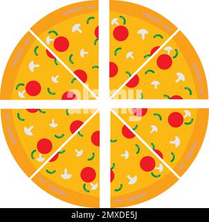 Pizzaschnittsymbol-Vektordesign. Stock Vektor