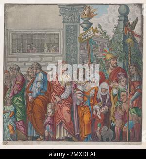Blatt 7: Prozession aus dem Triumph von Julius Cäsar. Museum: PRIVATE SAMMLUNG. Autor: ANDREA ANDREANI. Stockfoto