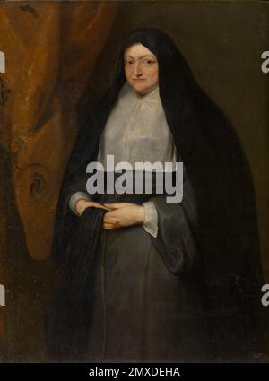 Das Porträt von Infanta Isabella Clara Eugenia aus Spanien (1566-1633) als Nonne. Museum: Royal Museum of Fine Arts, Antwerpen. Autor: Anthony Van Dyck. Stockfoto