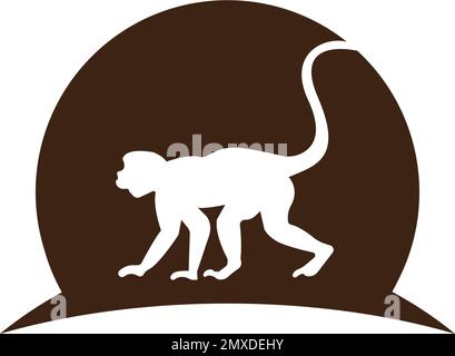 Monkey Logo Vektorgrafik flaches Design. Stock Vektor