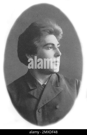 Das Porträt von Alexander Valentinovich Amfiteatrov (1862-1938). Museum: PRIVATE SAMMLUNG. Autor: Daniil Mikhaylovitch Asikritov. Stockfoto