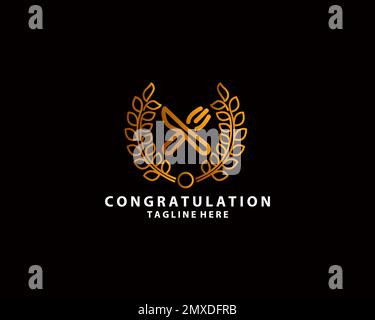 Küchenchef mit Fork Spoon Küchenrestaurant Cafe Logo-Design-Symbol Vektorvorlage Stock Vektor