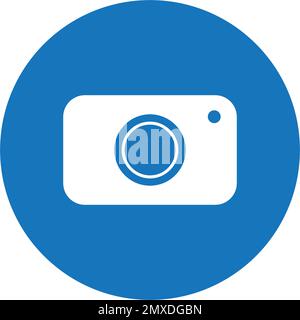 Logo-Design für das Symbol des Kameraobjektivs mit Vektordarstellung. Stock Vektor