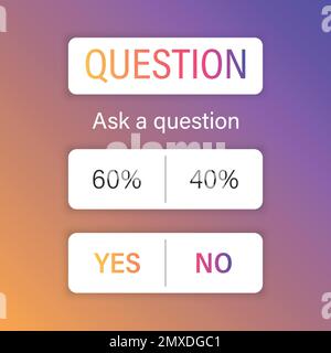 Storys Sticker Ikone im flachen Stil. Vektordarstellung von Fragen aus Social-Media-Umfragen auf isoliertem Hintergrund. Stellen Sie eine Frage signieren Sie das Geschäftskonzept. Stock Vektor