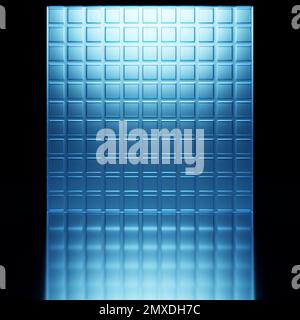3D Abbildung verschiedener Reihen blauer Quadrate .Satz Würfel . Geometriehintergrund Stockfoto