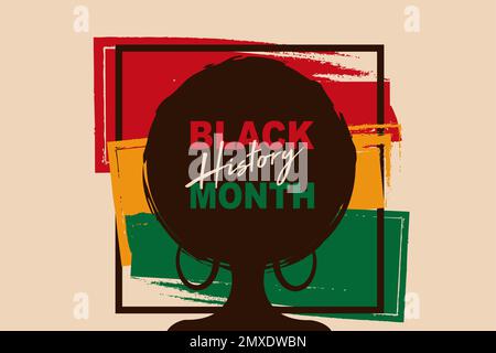 National Black History Month. Urlaubskonzept. Vorlage für Hintergrund, Banner, Karte, Poster mit Texteindruck. Afroamerikanische Geschichte Feiern Stock Vektor