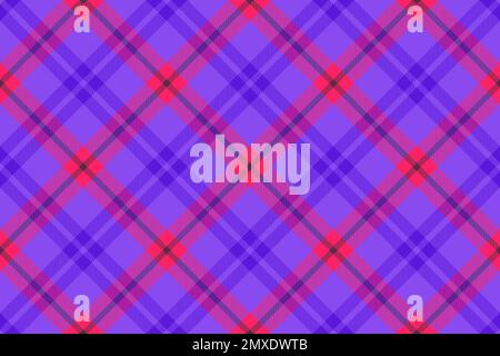 Hintergrund-tartan-Vektor. Karierte Textilstruktur. Nahtloses Muster in violetten und roten Farben. Stock Vektor