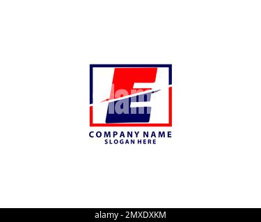 Modernes E-Cut-Logo mit Anfangsbuchstaben. Einfaches Symbol, Vorlagendesign Stock Vektor