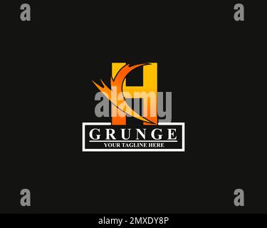 Ursprünglicher Buchstabe H Logo mit beleuchteter Thunder Bolt. Buchstabe geeignet für schnell, Leistung, Blitz, Elektrik, Identität, Bewegung und Geschwindigkeit. Stock Vektor