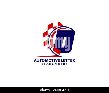 Kfz-Logo auf Buchstabe D Speed Concept. Sportwagen-Vorlage für Autoservice, Autoreparatur mit Geschwindigkeitsmesser D Buchstabe Logo-Design Stock Vektor