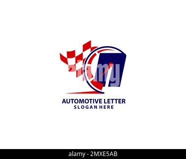 Speed Logo auf Letter N-Vorlage. Geschwindigkeit bei N Letter, anfängliches Geschwindigkeitszeichen-Konzept Stock Vektor