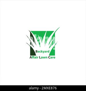 Green Grass Logo Design, Farm Landscape Illustration, Natural Scenery Vector Stock Vektor