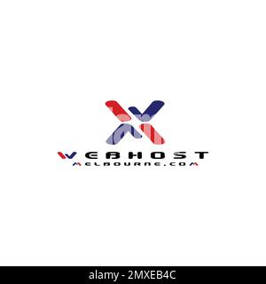 Vektorgrafik der einfachen, modernen, flachen, sauberen, anspruchsvollen Abstraktes Zeichen, Buchstabe für den ersten Buchstaben des WM-Logos Stock Vektor