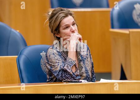 DEN HAAG, NIEDERLANDE - JANUAR 24: Lucille Werner von der CDA während der Fragestunde im niederländischen parlament von Tweede Kamer am 24. Januar 2023 in Den Haag, Niederlande (Foto: Jeroen Meuwsen/Orange Pictures) Stockfoto