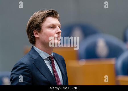 DEN HAAG, NIEDERLANDE - JANUAR 24: Ruben Brekelmans von VVD während der Fragestunde im niederländischen parlament von Tweede Kamer am 24. Januar 2023 in Den Haag, Niederlande (Foto: Jeroen Meuwsen/Orange Pictures) Stockfoto