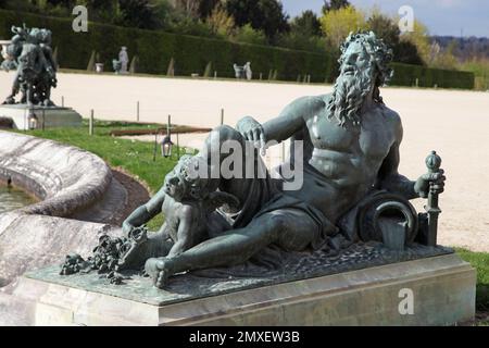 Statue von Neptun, Schloss Versailles, Paris, Frankreich Stockfoto