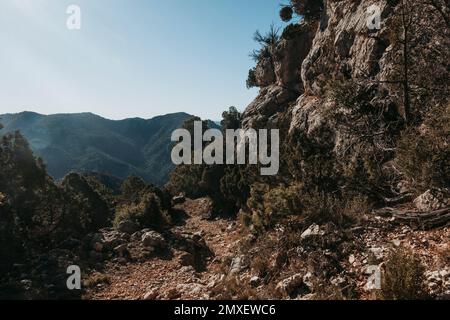 Pfad zum Galera Peak. Provinz Teruel. Spanien Stockfoto