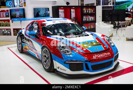 Bangkok, Thailand - 7. Dezember 2022: Porsche 911 Rennwagen vorgestellt auf der Motor Expo 2022 Stockfoto