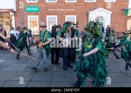 England, Kent, Tenterden, Tenterden Annual Folk Festival, Morris Tänzer *** Lokale Beschriftung *** UK,United Kingdom,Großbritannien,England,Englis Stockfoto