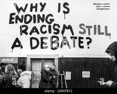 Warum ist die Beendigung des Rassismus immer noch eine Debatte über die Straßenfotografie Camden London Stockfoto