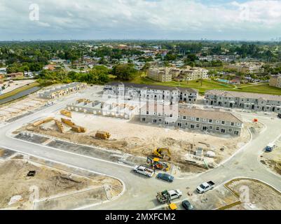 Miami, FL, USA - 28. Januar 2023: Luftfoto Lennar bei Westview Development Miami FL Stockfoto