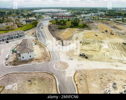 Miami, FL, USA - 28. Januar 2023: Luftfoto Lennar bei Westview Development Miami FL Stockfoto