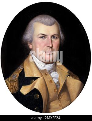 Nathanael Greene. Portrait des Generalmajors der Kontinentalarmee, Nathanael Greene (1742-1786) von Charles Willson Peale, Öl auf Leinwand, 1783 Stockfoto