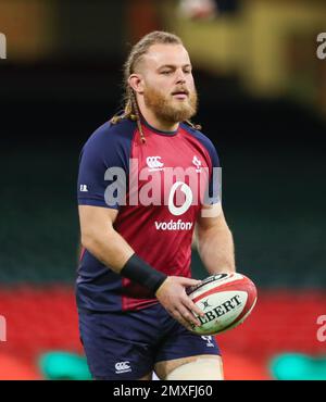 Cardiff, Wales. 03. Februar 2023. 3. Februar 2023; Fürstentum Stadion, Cardiff, Wales: Six Nations International Rugby Wales versus Ireland Captains Run; Finlay Bealham von Irland während des Captains Run Credit: Action Plus Sports Images/Alamy Live News Stockfoto