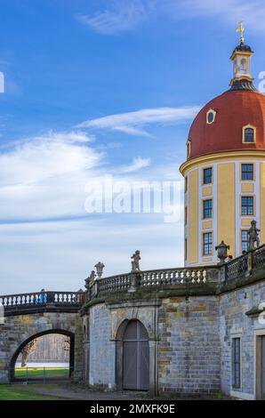 Eindrücke vom Schloss Moritzburg bei Dresden, Sachsen, während der Winterausstellung Cinderella am 29. Dezember 2012; nur zur redaktionellen Verwendung. Stockfoto