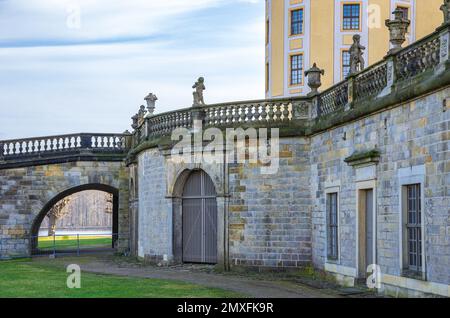 Eindrücke vom Schloss Moritzburg bei Dresden, Sachsen, während der Winterausstellung Cinderella am 29. Dezember 2012; nur zur redaktionellen Verwendung. Stockfoto