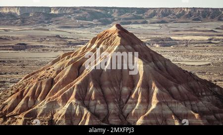 Eine fantastische Aufnahme von Bardenas Reales in Spanien Stockfoto