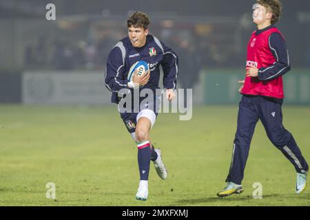 Treviso, Italien. 03. Februar 2023. Giovanni Sante 2023 U20 - Italien gegen Frankreich, Rugby Six Nations Match in Treviso, Italien, Februar 03 2023 Kredit: Independent Photo Agency/Alamy Live News Stockfoto