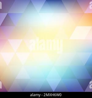 Abstraktes, verschwommenes Farbmuster mit Dreiecken. Grafischer Hintergrund für geometrisches Raster Stockfoto