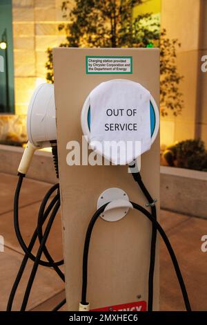 Defekte EV-Ladestation Stockfoto